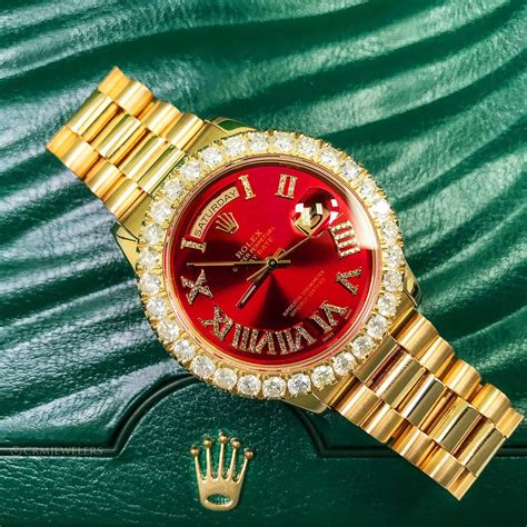 rolex presidential red face|Rolex presidential watch price.